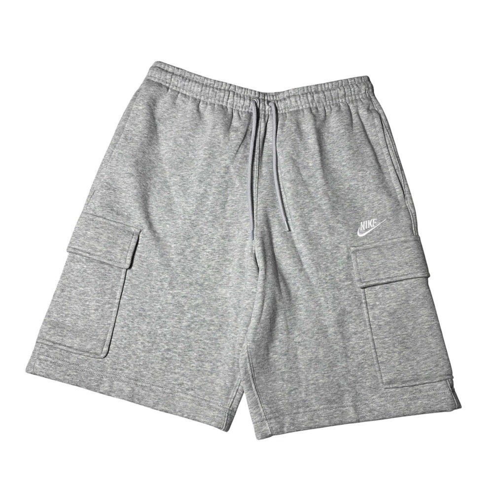 Nike Club Fleece Cargo Shorts Drawstring Men's Small Grey Heather NWT FN3525-063
